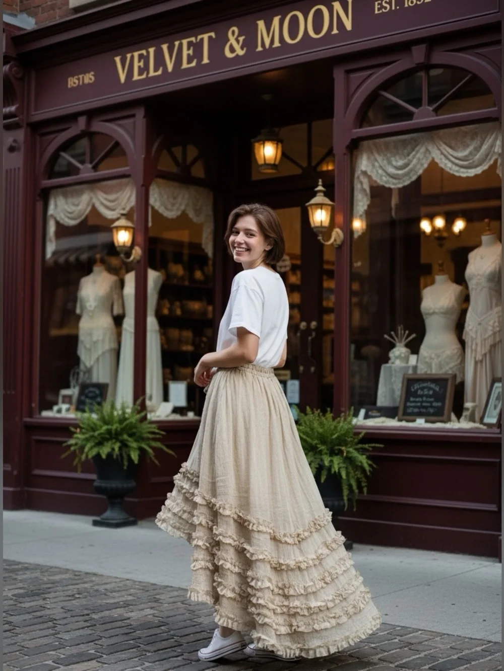 Jaded Gypsy Serene Sands Ruffled Maxi Skirt NWT - Picture 3 of 12